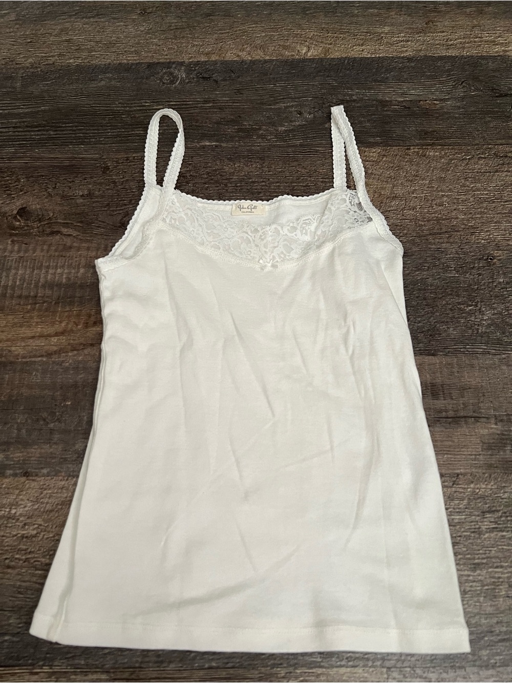 Brandy Melville White Lace Trim Camisole